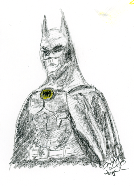 Batman - pencils, with a touch of pastels and coloured pencil