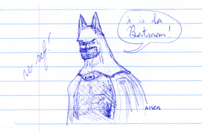 Batman Quick Sketch No Ref - blue ink