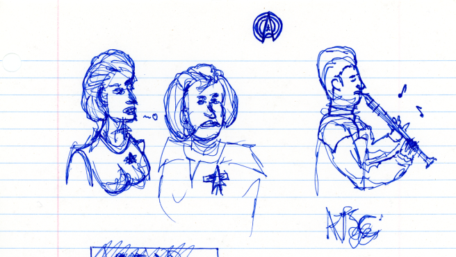 Voyager Doodle - Seven, Janeway, and Kim